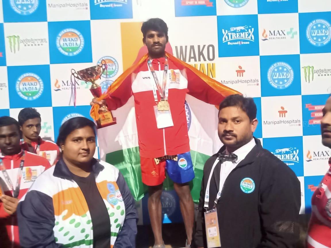 Kickboxer Ganesh won gold medal with Deverakonda foundation financial support