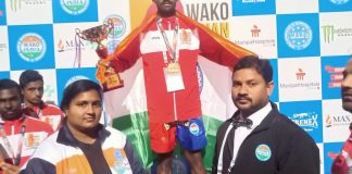 Kickboxer Ganesh won gold medal with Deverakonda foundation financial support